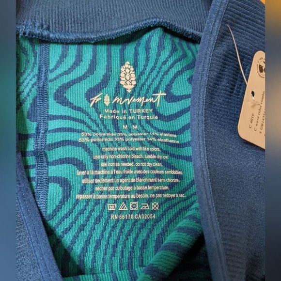 NEW FREE PEOPLE Throw Jacquard Biker Shorts Blue Medium II @V - Picture 6 of 11